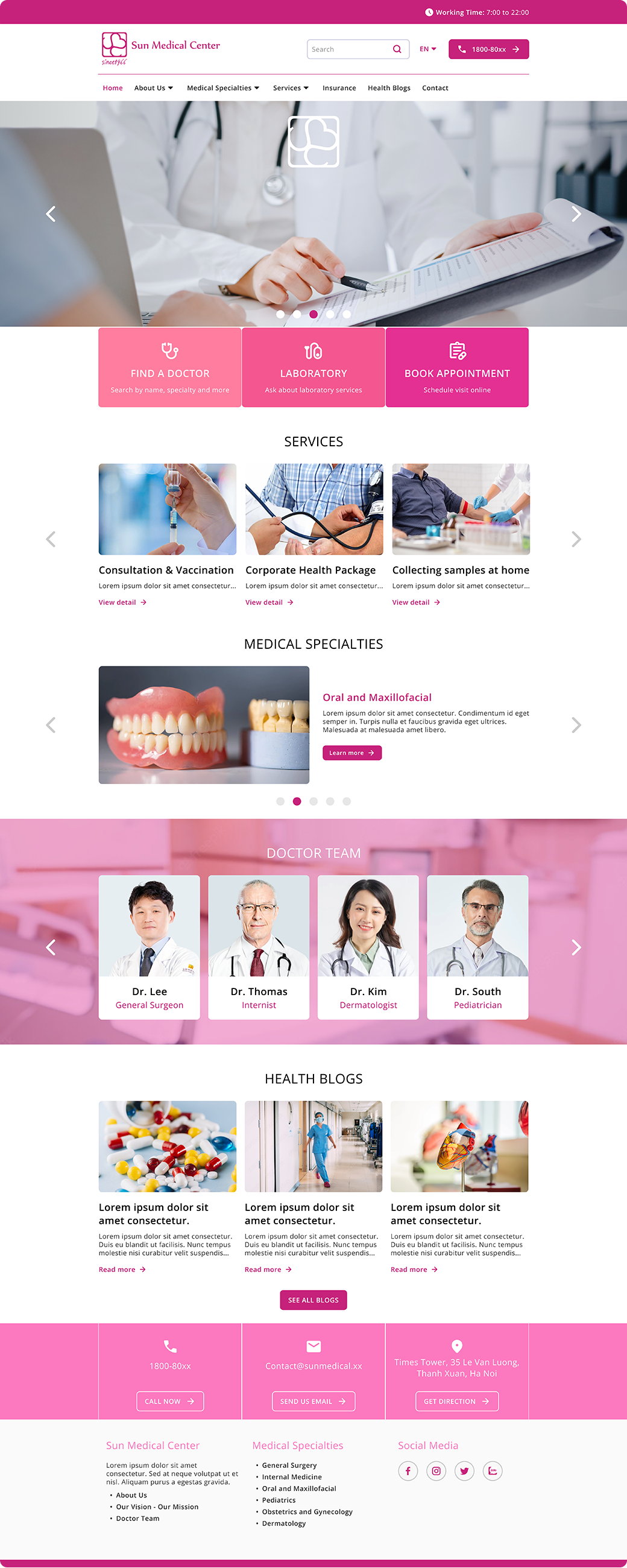 Sun landing page design